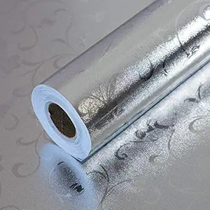 Golida Aluminium Foil Stickers Backsplash Oil Proof Sticker Self-Adhesive Wall Sticker Under Sink Mat Cabinet Counter Drawer Waterproof foil Stickers for Kitchen Walls Cabinets Drawers (40x200 cm)