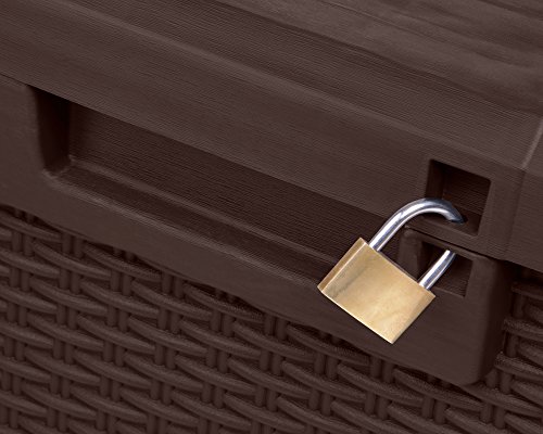 Kissenbox Nevada kompakt Auflagenbox Gartenbox Allzweckbox Sitztruhe 120 Liter (braun) - 4