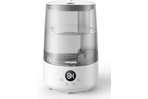 Homvana Humidificateur d'Air bébé, 3L Cool Mist Top-Fill, 23dB Silencieux(SilentSpray Tech), 32H Durable Humidificateu Chambre, Plante, BPA Free Avec Plusieur Modes d'humidité, 7Color Light, Diffuseur