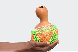 ILUGANGAN.COM Shekere African Musical Instrument, Beaded Maracas, Percussion Shaker from Nigeria (Small)