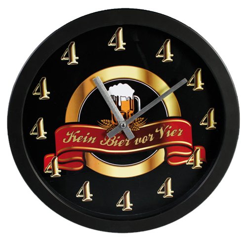 Ideal Wanduhr aus Kunststoff 30 cm Kein Bier vor 4 Uhr Bieruhr Wand Uhr