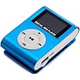 Pepisky Mini Portable MP3 Music Player Metal Clip-on MP3 Player with LCD Screen Support TF Card Wide Application Blue