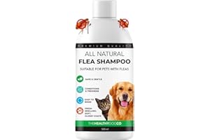 THE HEALTHY DOG CO All Natural Shampoo Antipulci | Citronella | 500ml | Il Miglior Trattamento per Cani e Gatti | Formula Sicura ed Efficace | Elimina e Previeni Pulci, Zecche e Pidocchi