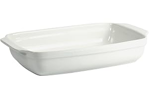 CREALYS Inoxibar Pirofila da Forno Rettangolare in Ceramica, Bianco, 31 x 18,5 x 5,5 cm