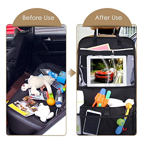 INTEY 1 Stück Wasserdicht Autorücksitzorganizer Multi-Tasche Aufbewahrungstasche in der Reise Rückenlehnenschutz und Auto Rücksitz-Organizer für Kinder - 7