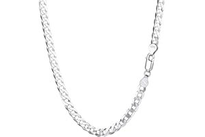 PROSILVER Herren personalisiert Halskette 925 Sterling Silber Panzerkette Minimalist Gliederkette Schmuck Name Gravur für Jungen Männer 2,8mm/5mm breit Kettelänge 46cm/51cm/55cm/61cm/66cm/71cm