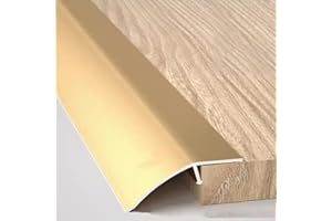 SSLLH Rampe De Seuil en Aluminium pour Porte/Tapis/carrelage/Sol Irrégulier/Bois À Carrelage Bande Transition De Sol en Vinyle, Barre De Seuil De Porte, 52 Mm De Large (Color : Couleur Or*1pc)
