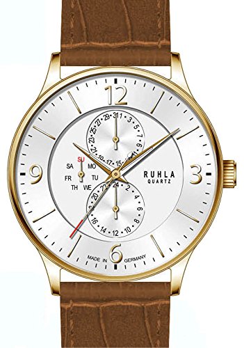 Klassische Herren Uhr Ruhla Made in Germany 11838 Stahl vergoldet Multifunktion Klassische Herren Uhr Ruhla Made in Germany 11838 Stahl vergoldet Multifunktion