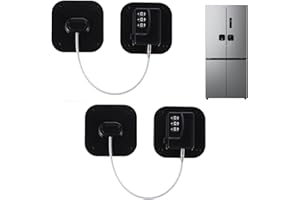 CHUMHU Fridge Locks for Adults, 2 Pcs Fridge Locks for Children, Refrigerator Lock, Door Lock Without Drilling, Cupboard Locks, Cabinet Locks, Window Safety Locks, Fridge Child Lock, Child Lock for Fridge