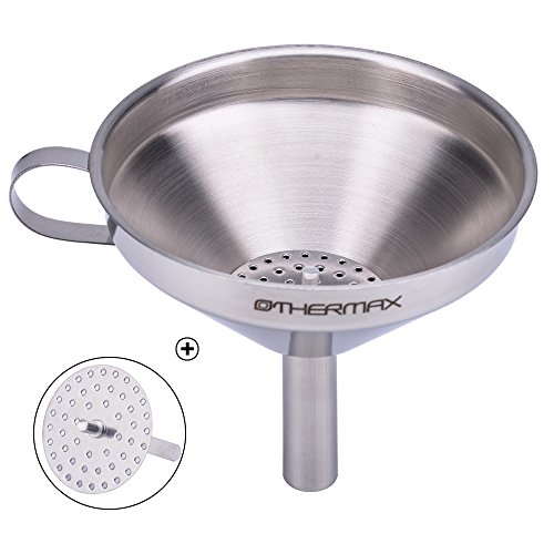 othermax Edelstahl Trichter mit abnehmbarem Sieb/Filter für Kochen, ätherischen Ölen und flask-filling, 12,7 cm, Silber