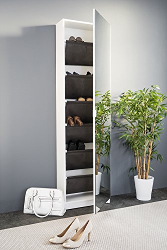 Intertrade Zora, Schuhschrank, Holzdekor, weiß, 50 x 20 x 180 cm