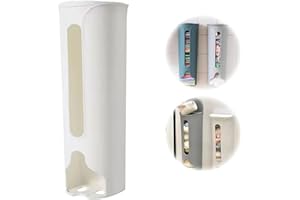 AEbdgdd Plastic Bag Holder, Bin Bag Organiser, Bag Organiser, Bag Drawer Dispenser, Wall Mounted Bag Storage Organiser for the Kitchen, Bin Bag Dispenser, Holder Box, Plastic Bin Bags (White)