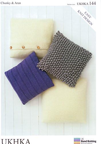 UKHKA 144 Knitting Pattern Cushions to knit in Chunky and Aran wool