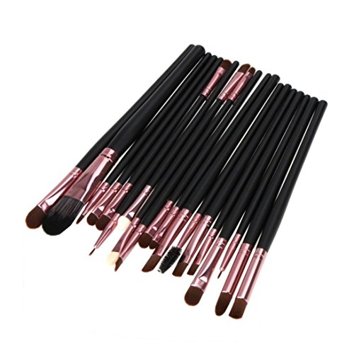 DDLBiz 20pcs Make Up Sets Soft Powder Foundation Eyeshadow Eyeliner Lip Makeup Brushes (Color 1)