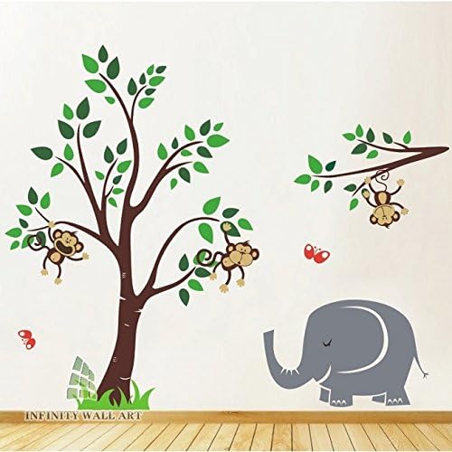 Infinity Wall Art Animal Friends Jungle Safari Nursery Mega Wall Art Sticker - PD406/ Direction A (Small)