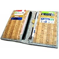 Portemonnaie mit Handyfach Brieftasche Wollfilz Filz + Kork mit 10 Kartenfächern und Reißverschlussfach