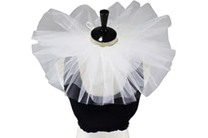 hainan Damen Vintage Mesh Neck Ruff Abnehmbarer Tüll Rüschen Kragen Renaissance Viktorianisches Halloween Cosplay Kostüm Clown Choker