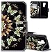 Produktbild HMTECH Huawei Mate 20 Pro Hülle Leder Elegant Retro Gold Schmetterling Blumen Flip Bookstyle Standfunktion Karten Slot Magneterschluß Tasche Brieftasche Etui für Mate 20 Pro,Gold Butterfly Flower