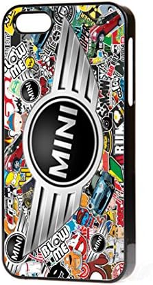MINI COOPER BADGE STICKER BOMB PHONE CASE FITS IPHONE 5 - 5S FREE P&amp;P (BLACK CASE)