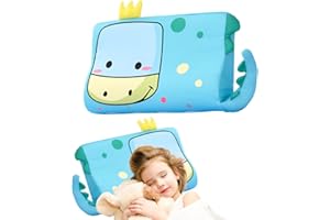 YANGUN Schlummerkids Kissen, 45X27CM Kinderkopfkissen, Calmly Kissen Kinder, Kawaii Tiere Kinderkissen, Ergonomisches Atmungsaktiv und Hautfreundlich Wasch Bar fur ab 3 Jahre((Blau Dino)