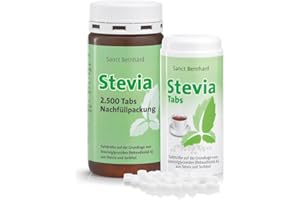 ‎KRÄUTERHAUS SANCT BERNHARD Sanct Bernhard Stevia-Tabs - 600 Tabs im Dosierspender + 2.500 Tabs Nachfüllpackung