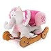 Labebe - Wooden Rocking Elephant and Ride on (Pink elephant)