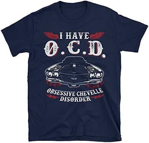 PrintoDTG OCD Chevelle Muscle Car Black T-shirt Chevi Car Tee 100% Eco Cotton Black Tee DTG