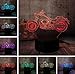 Produktbild Motorrad Roller 3D LED Nachtlichter RGB 7 Farben USB Touch Tischlampe Home Party Decor Kinder Weihnachtsgeschenk Lava