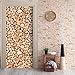 Produktbild Haipeiy Autocollant de Porte 3D Bois Pile empilable Porte autocollant Pour Chambre Salon Cadeau PVC imperméable autocollant Porte wrap 77x200cm