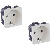 RASMACOR | Pack of 2 Schuko Niessen Zenit N2288BL Socket White | Plug with safety device and screw connection | &lrm;16 A 250V |