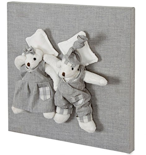 Plush Raised Pictures For Baby/ Nursery (Grey Sleeping Bear Couple)
