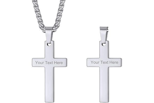 GoldChic Collier Croix Chretienne Homme Inri/Noeud Celtique/Serpent/Bible Pendentif Croix Femme personnalisable Chaine Garcon Pendentif Religieux Acier/Or/Noir Amulette de Protection
