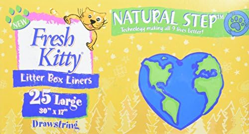 Fresh Kitty 25 Count Natural Step Drawstring Litter Box Liners, Large
