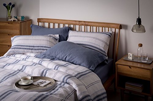 100% Pure French Linen Bed Linen - Single Flat Sheet - Blue...