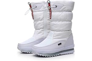 DYHQQ Winter-Schneestiefel für Damen,Bequeme Outdoor-Dicke Plüsch-wasserdichte, rutschfeste, pelzgefütterte Frosty-Schneestiefel