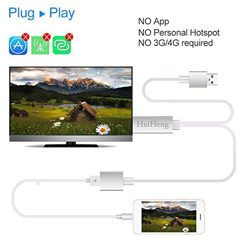 HuiHeng 3 in 1 Full HD Mirroring Kabel HDMI Kabel Lightning MHL zu HDMI Kabel Plug & Play HDTV Adapterkabel für iPhone iPad Samsung - 3