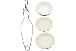 HOVEELUTY Creusets pour la fusion du métal Lot de 4 pinces à creuset et 3 creusets Kit de moulage en métal résistant à la chaleur Bol à creuset en céramique Plat à vaisselle pour kit de moulage en métal Creuset