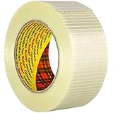 3M 8959 Cross Weave Filament Tape, 50 mm x 50 m, Translucent