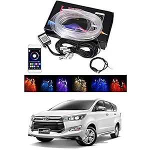 AYW RGB App LED Car Atmosphere Interior Light with Optic Fibre Cable, EL Neon Strip Lamp with Bluetooth App Control Car Fancy Lights Universal for All Car Models (Multicolor)