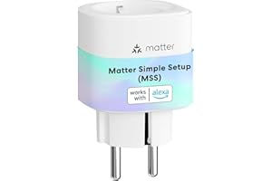 Meross Enchufe Inteligente Matter con Consumo de Energía, WiFi Enchufe con Matter Simple Setup(MSS), Mide Producción de Paneles Solares Fotovoltaicos, Compatible con Alexa, Apple Home y Google Home