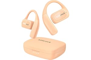 BlitzRock Open Ear Auricolari, Cuffie Wireless Bluetooth 5.4, Leggero, Suono Chiara, Controllo App, IPX5, 28 Ore Di Autonomia, Adatto per lo Sport, Corsa, Rosa