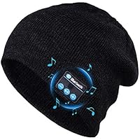Anpress Bluetooth Beanie Headphones Touchscreen Gloves,Washable Winter Knitted Wireless Music Headset Hat With Mic Stereo Speaker For Running, Skiing,Skating, For Men Women (Black