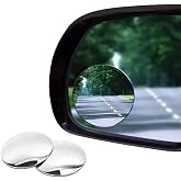 Kyrotech 2-Piece Adjustable Blind Spot Mirror &ndash; 360&deg; Rotatable HD Wide Angle Frameless Rear View Mirror Apparatus, Automobile, SUV, Kamy