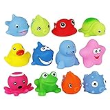 12 personajes surtidos de agua suave en colores divertidos y brillantes.