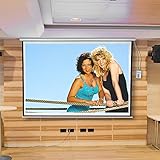 DETAILS - Gain 1,0, Betrachtungswinkel bis zu 130°, Gewicht 11,8 kg, laufruhiger Motor, Reichweite Fernbedienung bis zu 50 Meter, Bilddiagonale 368 cm, 145 Zoll, Gehäusegröße 315 x 8 cm, selbstaufrollend.