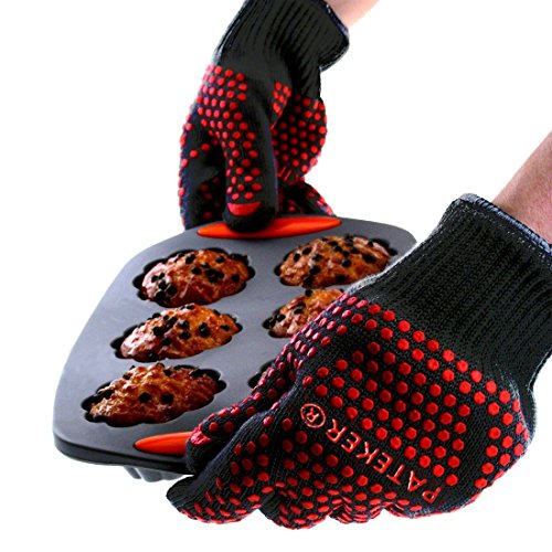 Pateker®- 2 Professionelle grillhandschuhe ofenhandschuhe Kochhandschuh -XL - 3