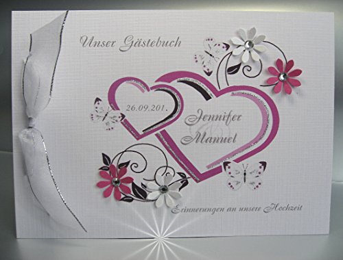 Gästebuch zur Hochzeit mit Namen 10000 in pink