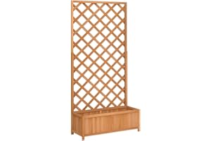 ‎VIDAXL vidaXL Pflanzkasten mit Rankgitter 90x35x180 cm, Massives Fichtenholz, Braun, Hochbeet für Innen & Außen, Balkon & Garten, Kletterpflanzenstütze, Blumenkasten, Holz-Pflanzenhalter