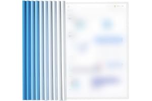 PYEUIFT 10 Stück Ordnerschieber, A4 Sliding Bar Binder,Kunststoff A4 Sliding Bar Binder, A4 Kunststoff Bericht Abdeckungen, Klemmschienen A4, Sliding Bar Bindern,Schiebebinder A4(Blau