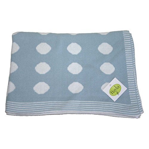 Blue & White Spot Cotton Baby Blanket by Bayla